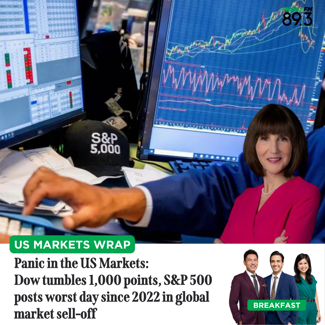 US Markets Wrap: Panic in the US Markets - Dow tumbles 1,000 points, S&P 500 posts worst day since 2022 in global market sell-off