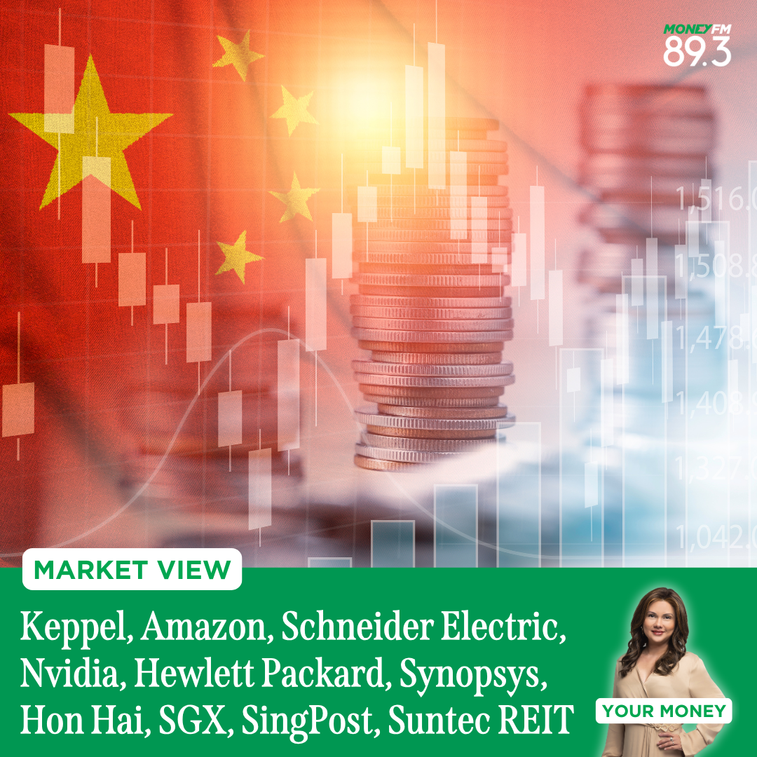 Market View: Keppel, Amazon, Schneider Electric, Nvidia, Hewlett Packard, Synopsys, Hon Hai, SGX, SingPost, Suntec REIT, Spotify