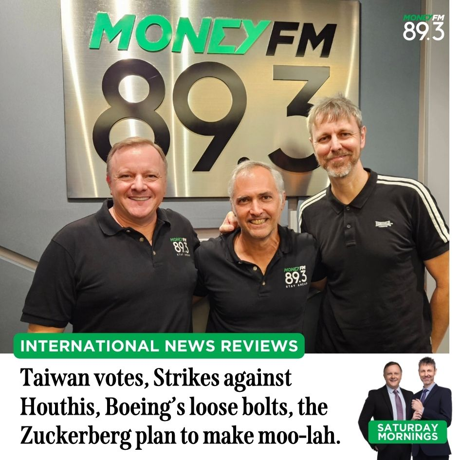 Saturday Mornings: Steve Okun International News Review on Taiwan elections, Houthi blasts, Boeing's loose bolts and Zuckerberg's moo-lah plan