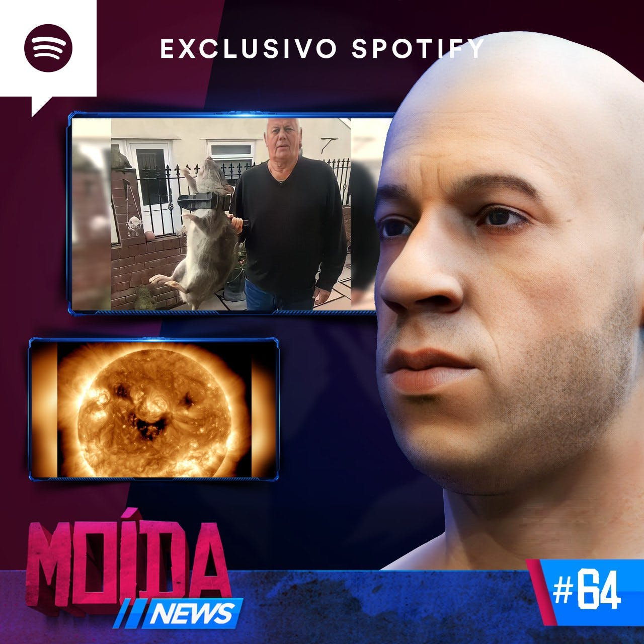 MoídaNews #64 › VIN DIESEL: O PRIMEIRO HOMEM DO MUNDO / RATO GIGANTE NO REINO UNIDO / NASA CAPTA 'SORRISO' DO SOL