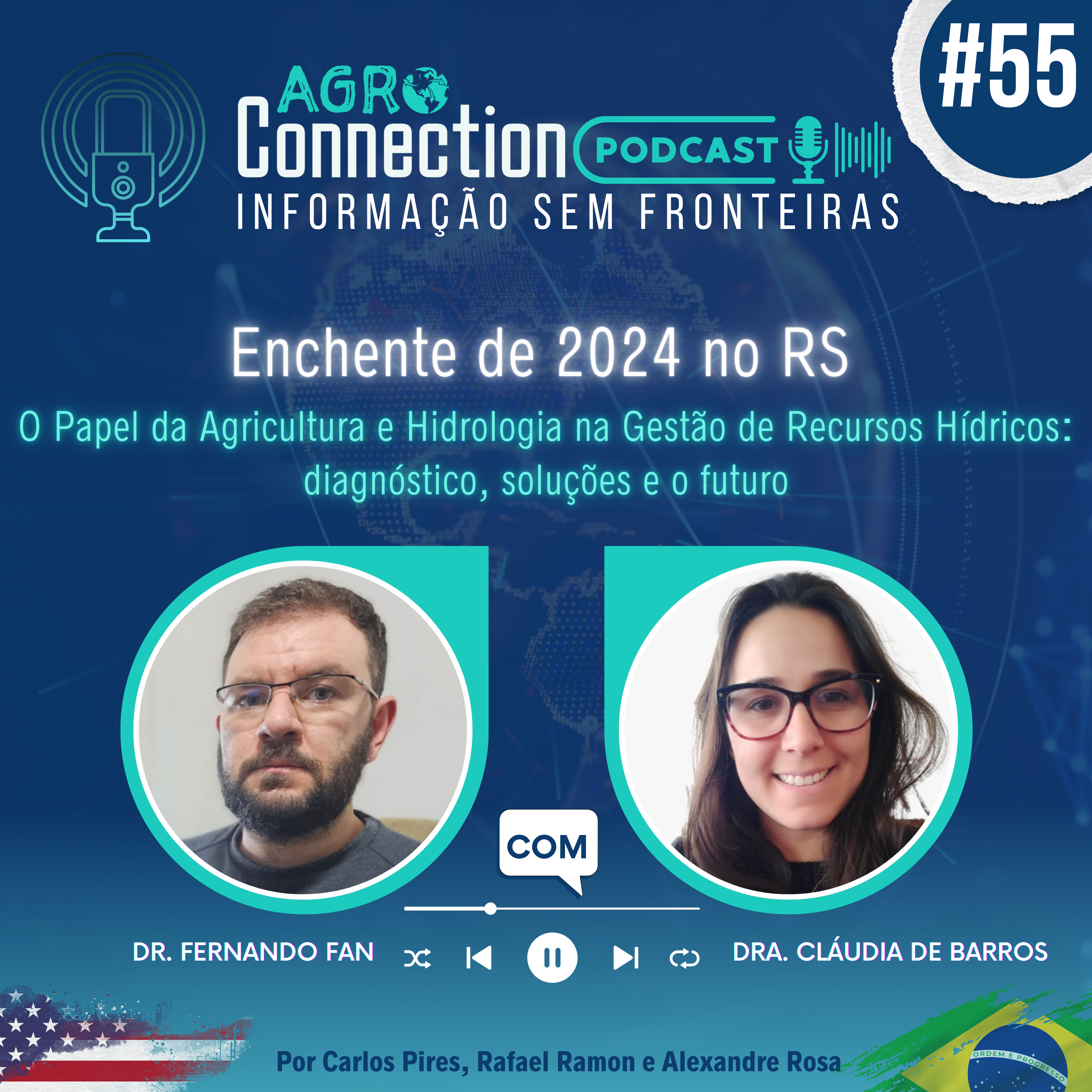 EP #55 – Enchente de 2024 no RS | O Papel da Agricultura e Hidrologia na Gestão de Recursos Hídricos: diagnóstico, soluções e o futuro. - Com a Dra. Cláudia Barros e Dr. Fernando Fan.