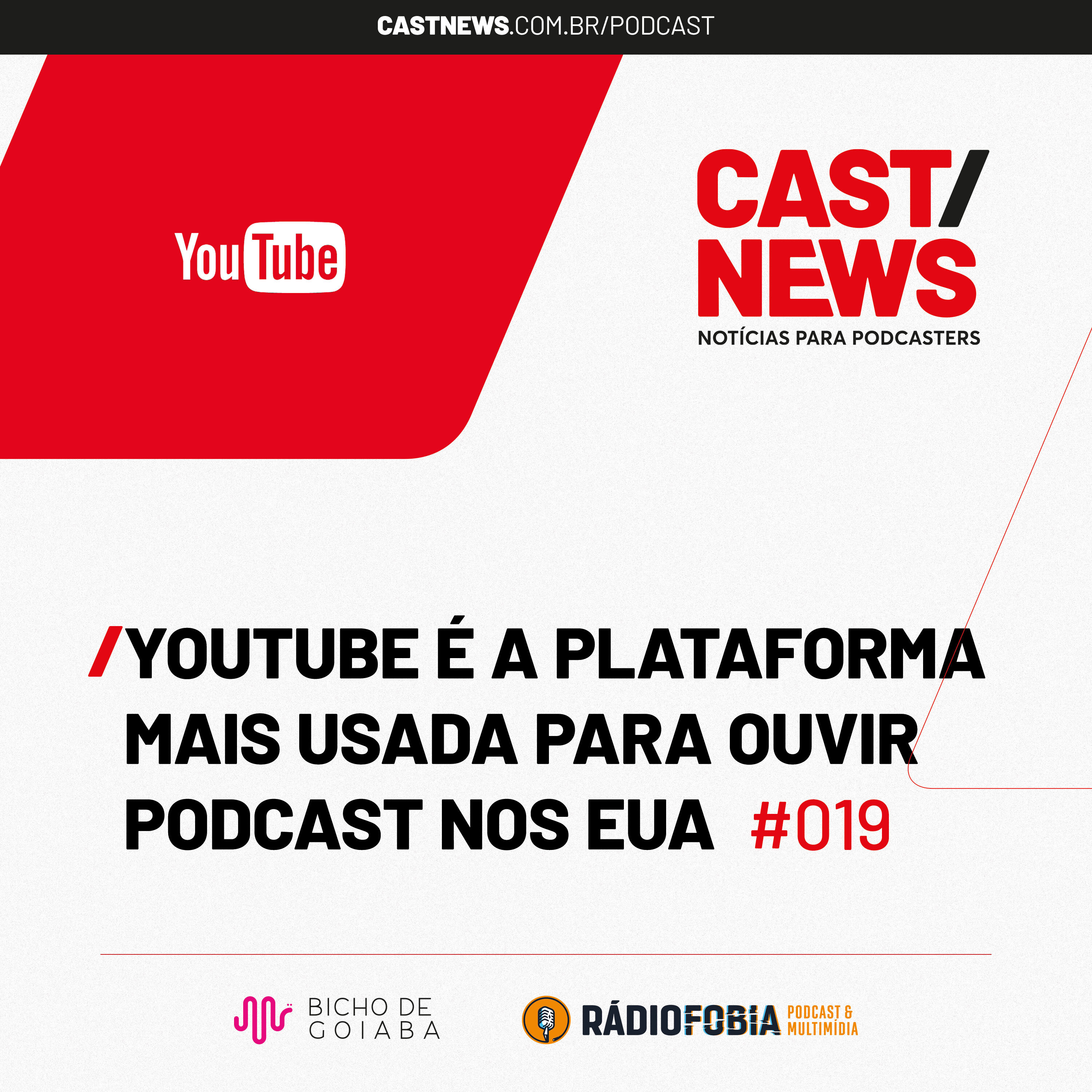 CASTNEWS #019 - YouTube é a plataforma mais usada para ouvir podcast nos EUA